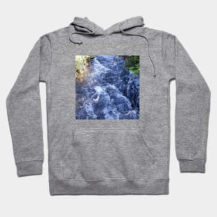 A flowing river,river, flow, water, turquoise, navy, blue, vegetation, paradise, island, summer, beach, adventure, foam, tropical, exotic, aqua, rain, xmas, holidays, Hoodie